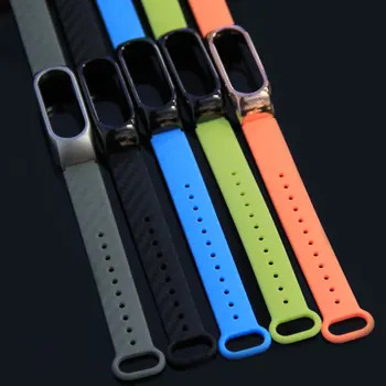 

Foonbe 3D Silicon Carbon Fiber Strap For Miband 2 Strap Stainless Bracelet for Mi band 2 Replacement Smart Wristband Bracelet