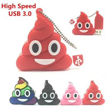 

Cute Shit Emotion USB 3.0 Flash Drive Disk Cartoon Poo Shape Memory Stick PenDrive Pen Drive 4GB 8GB 16GB 32GB Mini Gift