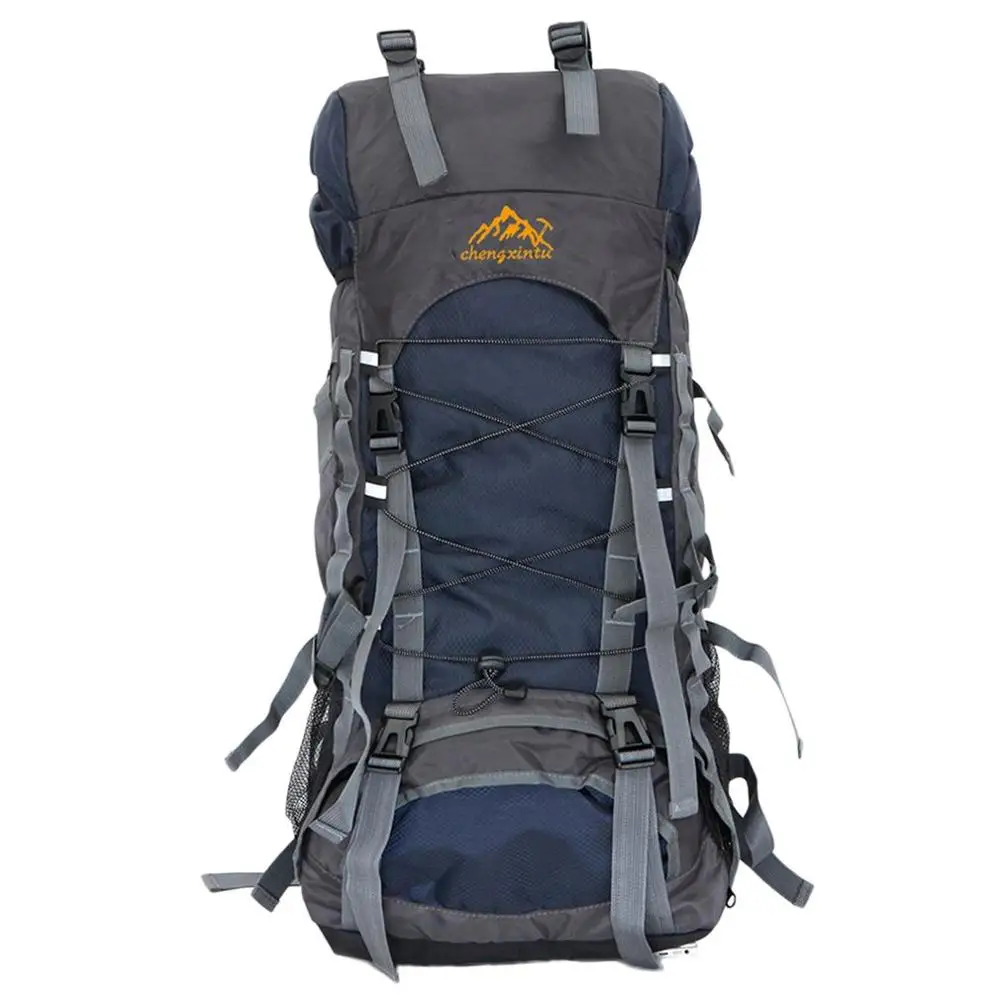60L большой емкости открытый спортивный альпинистский рюкзак Внутренняя рама походный Кемпинг Треккинг водонепроницаемый сумки на плечо Горячая - Цвет: Dark blue