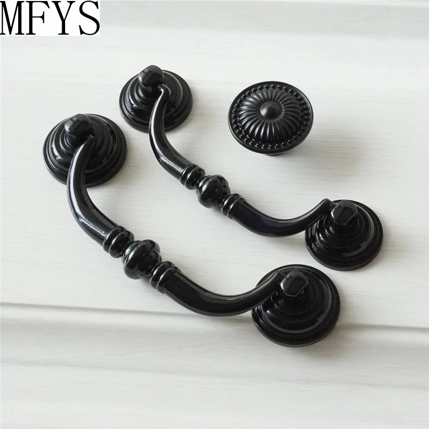 3 75 4 1 Black Dresser Pulls Drop Bail Drawer Pull Handles Retro Antique Style Cabinet Handle S Vintage Furniture Bamboohandle Tap Aliexpress Cabinet Handle S