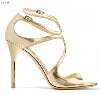 

2019 New women gold pumps party shoes thin heel buckle pumps peep toe high heels wedding shoes runway sliver pumps thin heel