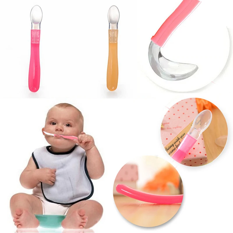 1Pcs Silicone Baby Feeding Spoon Soft Silicone Baby Spoon Baby Spoon