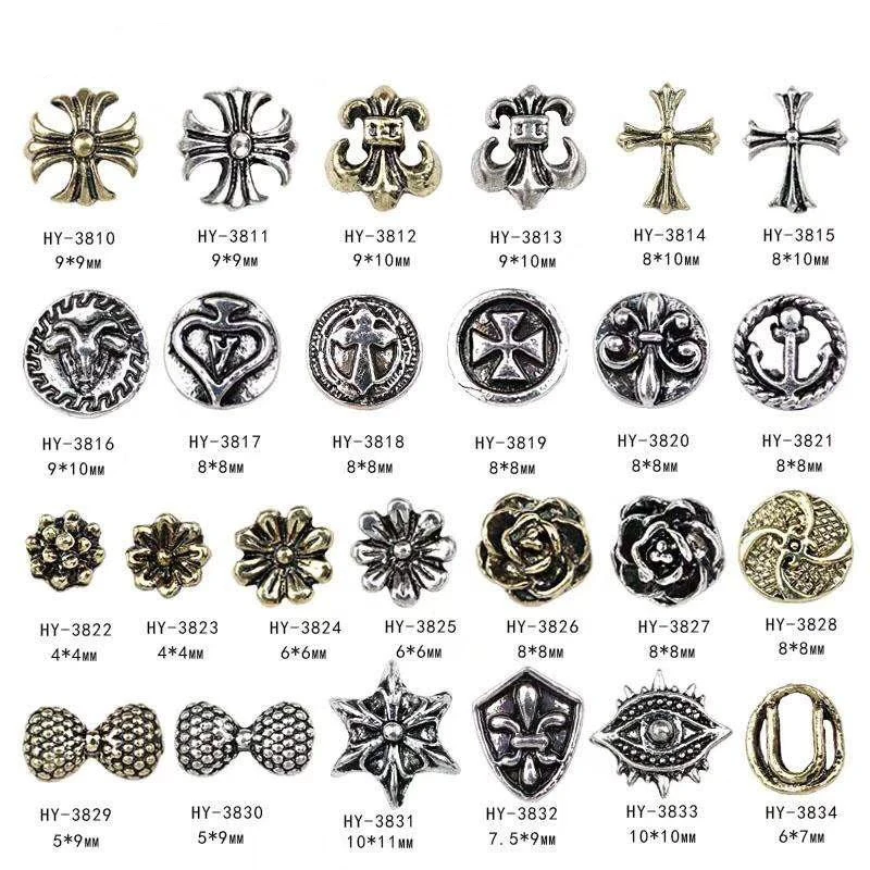 

10pcs/lot, 3d Nail Art Vintage Designs Alloy Decorations on Nails Salon Supplies