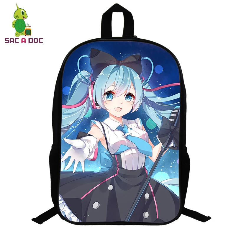 14,5 дюймов школьные сумки Miku Hatsune японский аниме Школьный портфель для подростков мультяшный рюкзак для девочек Подарочный рюкзак - Цвет: Лаванда