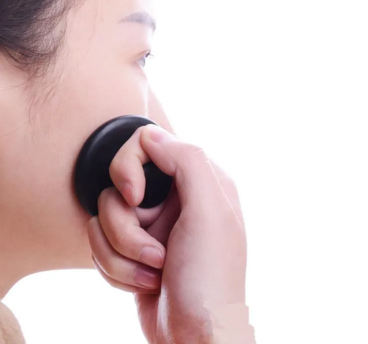 

1PC Natural Black Ore Stone Gua Sha Massage Tool Cure Mushroom Shape Facial Body Massager Stone Relaxation Face Care Tool