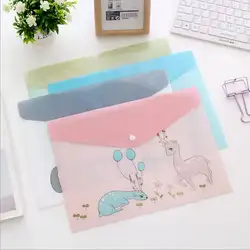 1 шт. Водонепроницаемый мульти карманные Пластик Kawaii A4 Складная Сумка для документов Документ Органайзер для бумаг для офиса, школьные