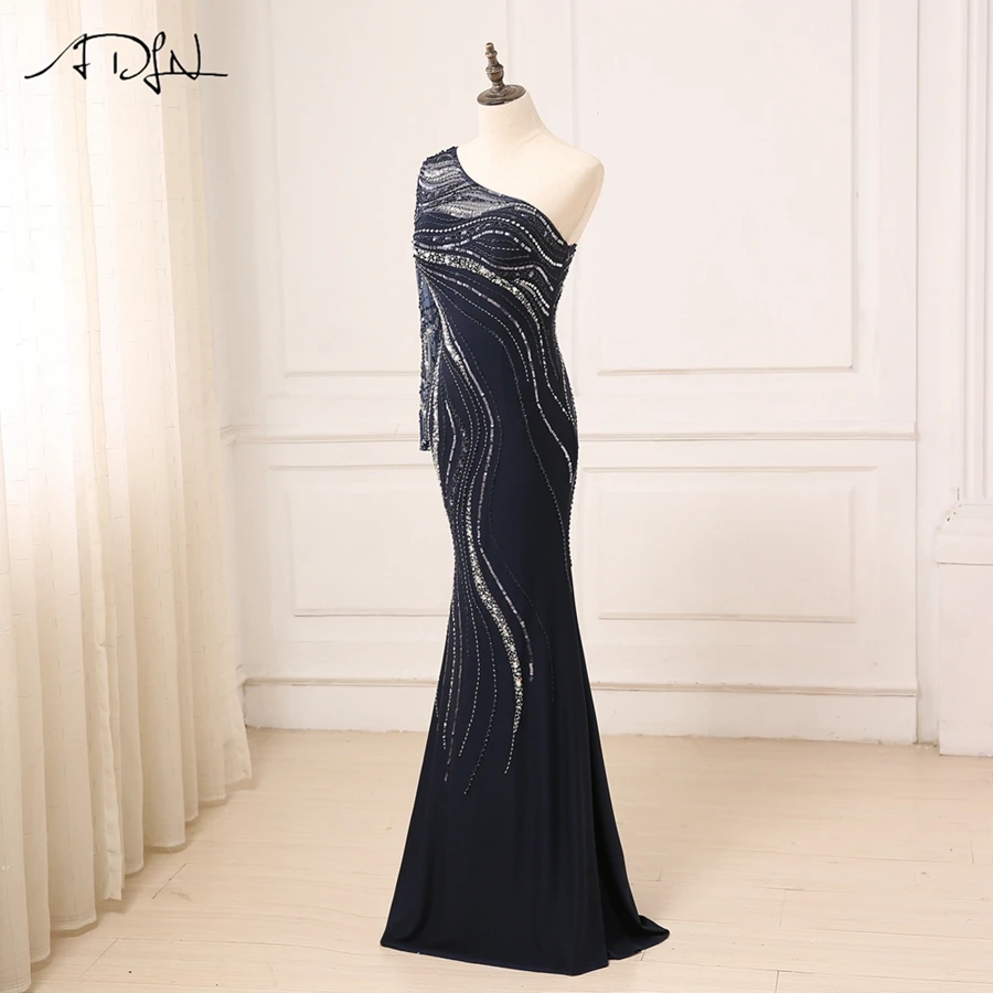 ADLN Evening Dress Long Sparkling New One-Shoulder Women Elegant Crystals Sequin Mermaid Maxi Evening Party Gown Dress