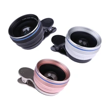 Объектив мобильного телефона, алюминиевый сплав HD 2 в 1 клип на 49 мм 0.45X широкоугольный объектив+ макро-объектив для iPhone Xiaomi Huawei телефоны