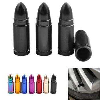 

4PCS Car Motorcycles Bicycle Aluminum Tire Valve Stem Caps Black