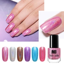 NEE JOLIE 3,5 мл голографический лак для ногтей сверкающий Блестящий лак Быстросохнущий лак для дизайна ногтей DIY маникюр лак для ногтей украшения