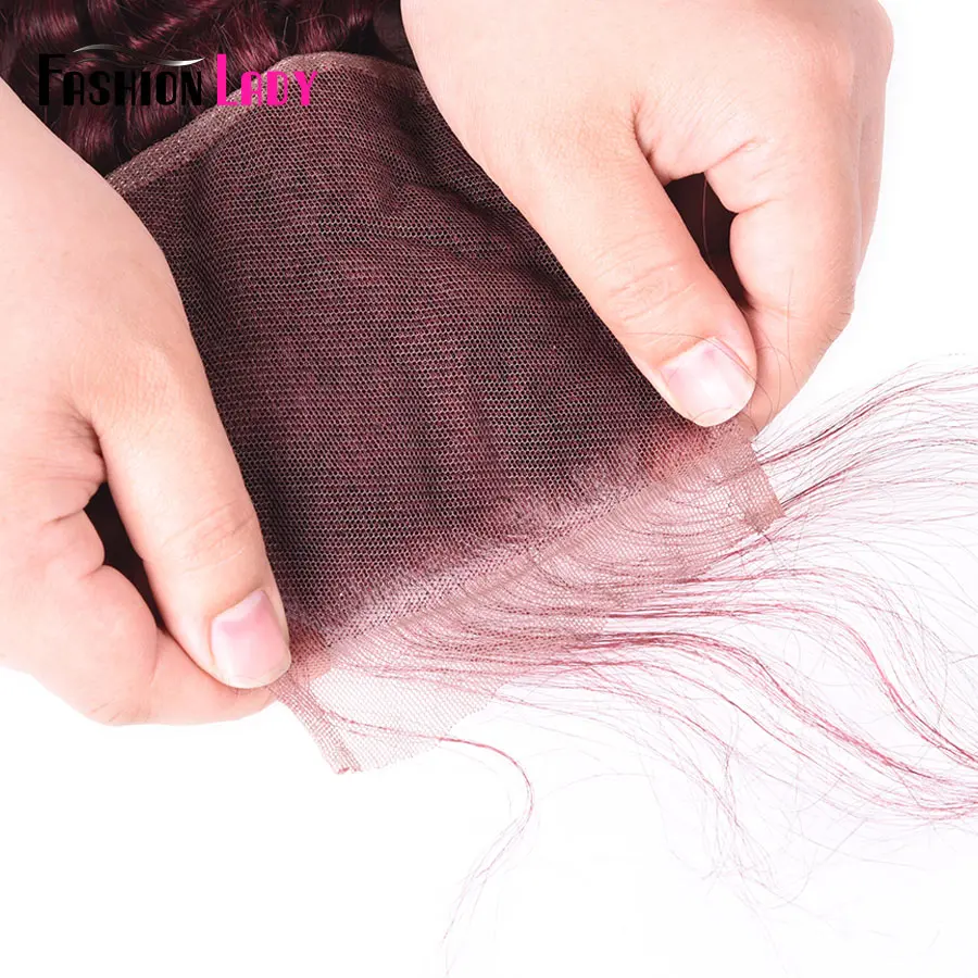 Fashion Lady Pre-Colored Peruvian Bundles With Closure Red Bundles Human Hair 3Pcs 99j Deep Wave Bundles With Closure Non-remy Fashion Lady Pre-Colored Peruvian Bundles With Closure Red Bundles Human Hair 3Pcs 99j Deep Wave Bundles With Closure Non-remy