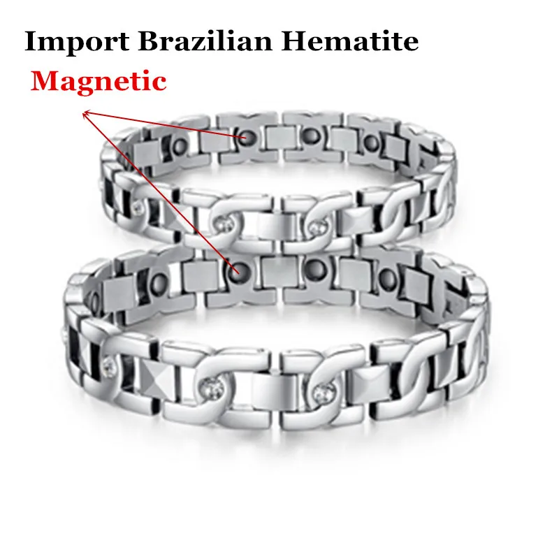 Мужские браслеты из нержавеющей стали 316L магнитные с импортным бразильским