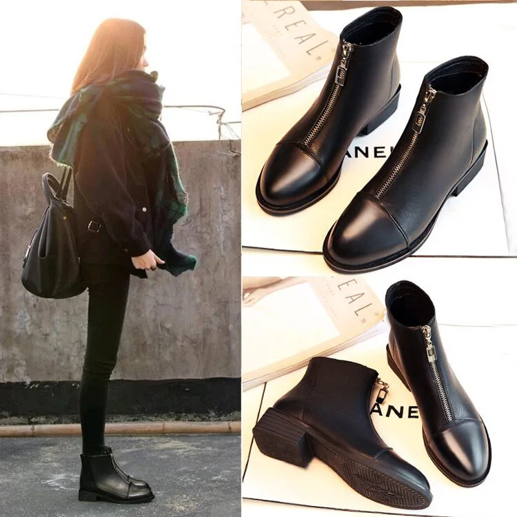 

2018 New Arrival Fashion Front zipper Soft Women Ankle Boots Spring Autumn Woman Outdoor Rain Boot Ladies Footwear
