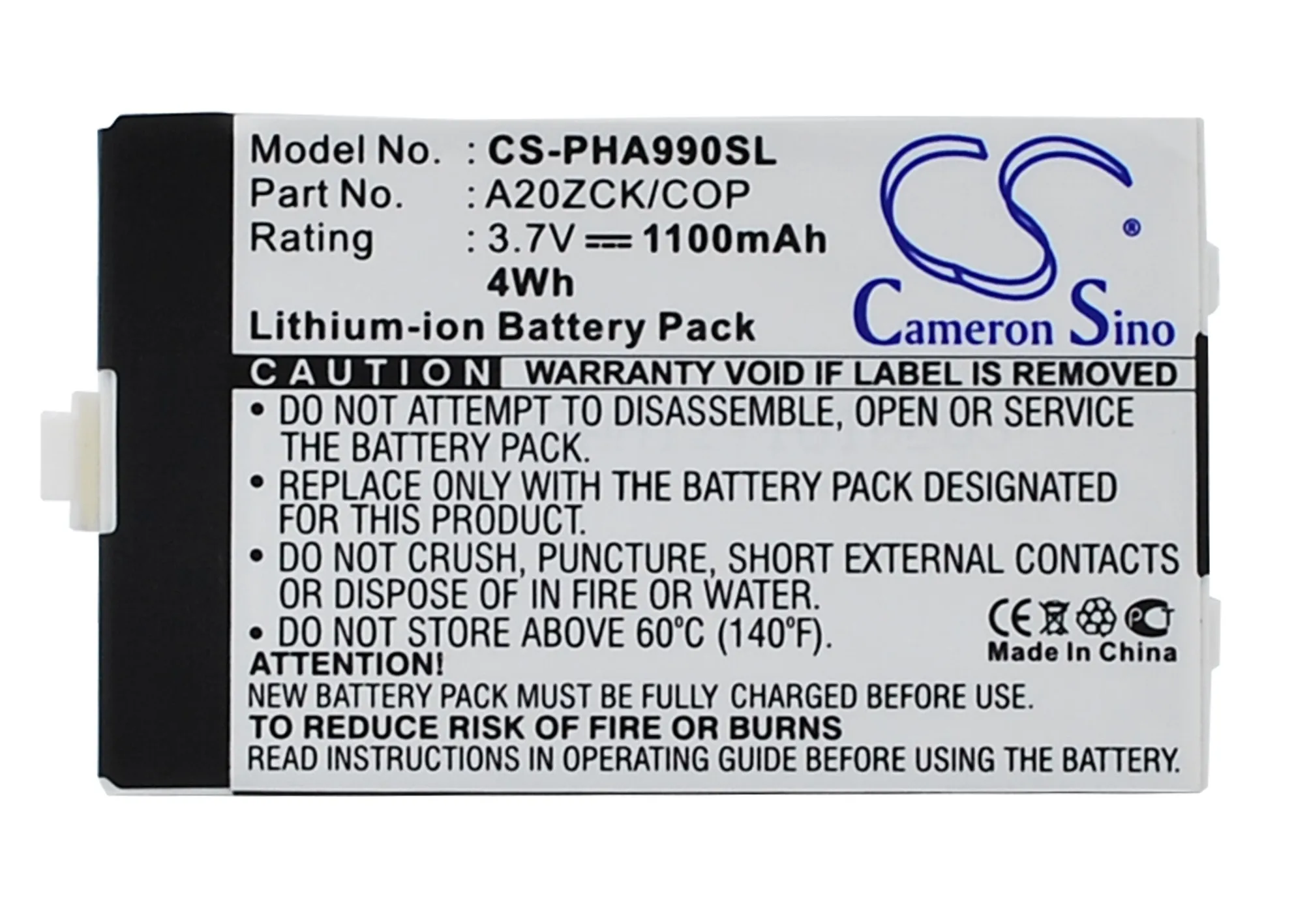 Высококачественный аккумулятор Cameron Sino 1100 мАч A20ZCK/COP для Philips Xenium 9 @ 9D 9A9A|cameron