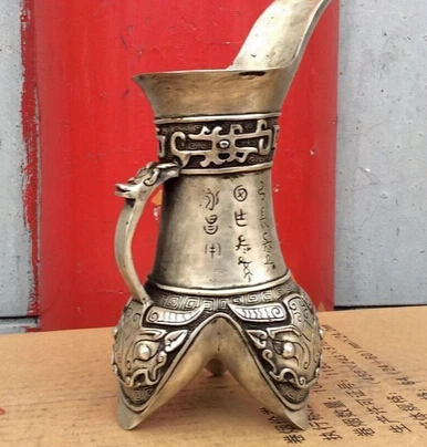 

0 22 cm tall Tibetan bronze coated silver dragon statue tibet Butter teapots pot
