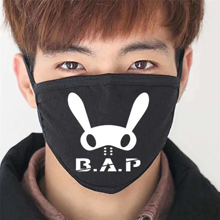 Новинка Черный B.A.P matoki Анти-пыль хлопковая маска для губ kpop bap маски для коллектива k-pop подростков маска для лица на муфельной уход за кожей лица респиратор - Цвет: Белый