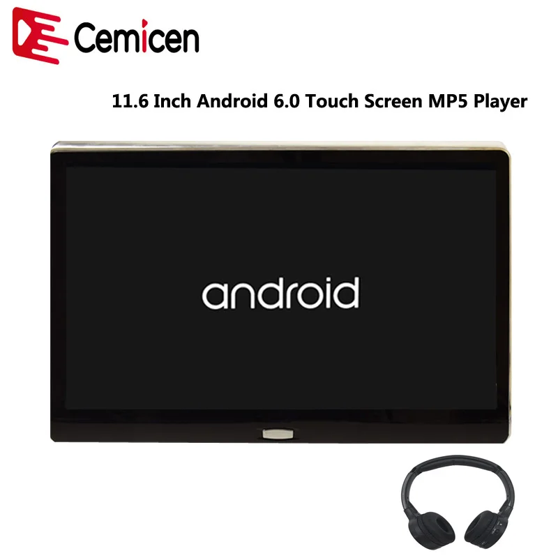 Cemicen 11 6 дюймов Android 0 Автомобильный подголовник монитор 1080P видео MP5 IPS сенсорный