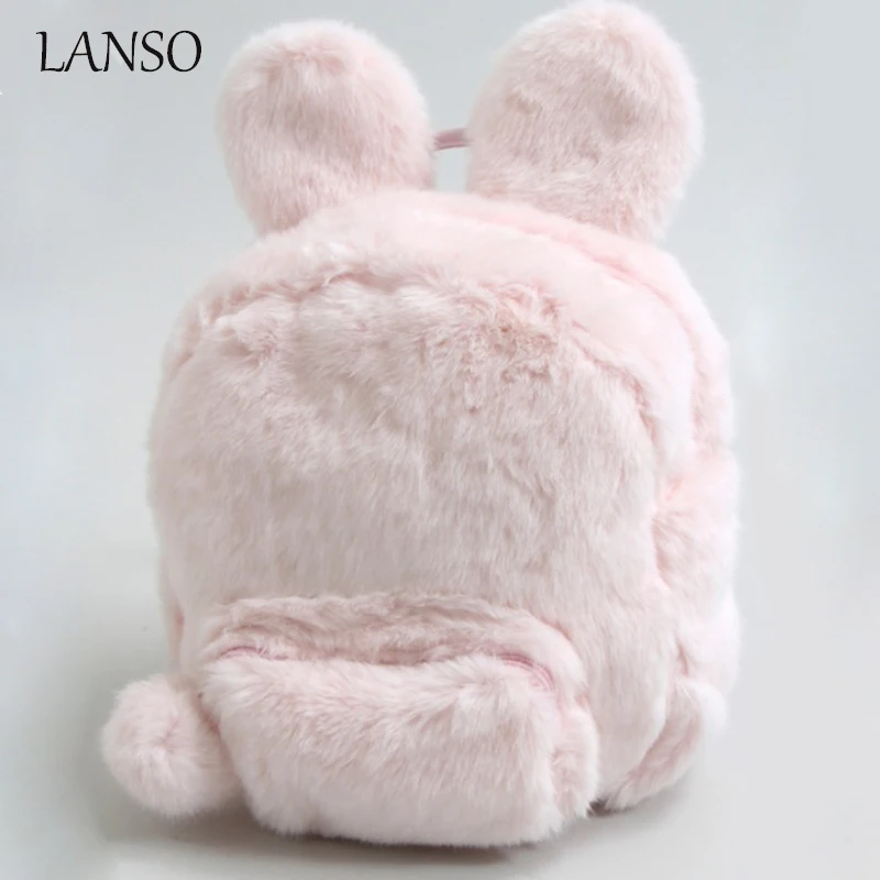 

Women 3D Animal Backpack Japan Wego Cute Bunny Ears Backpacks Woolen Double Shoulder Bag for Teenager Girls Children Rucksack