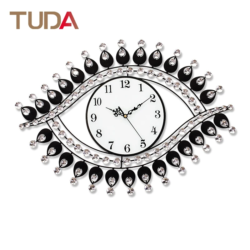 

TUDA Extra Large Wall Clock Nordic Style Mute Eye Clock Creative Art Fashion Living Room Home Decoration Clock
