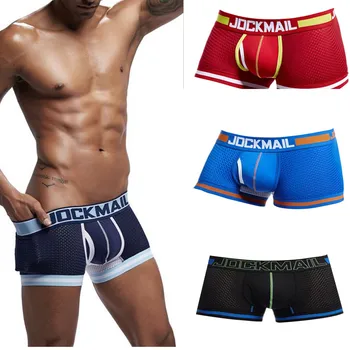 

Men's Underwear New Sexy Mesh Patchwork Letter Print Low Waist Soft and Comfortable Breathable Fashion Casual Daily Boxer #Z