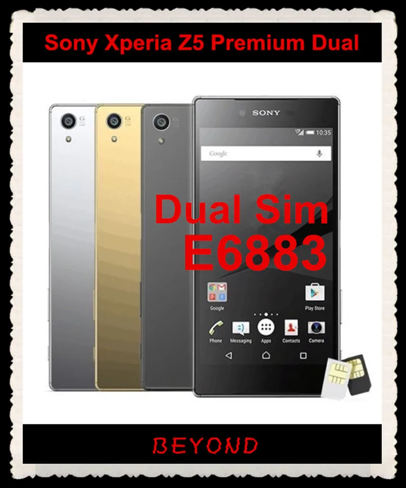 

Sony Xperia Z5 Premium Dual E6883 Original Unlocked GSM 4G LTE Dual Sim Android Octa Core RAM 3GB ROM 32GB 5.5" 23MP Fingerprint