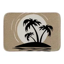 Beach Clipart Home Decorative Doormats Black And White Cocotree Indoor Outdoor Bathroom Door Mats Short Plush Fabic Floor Mats