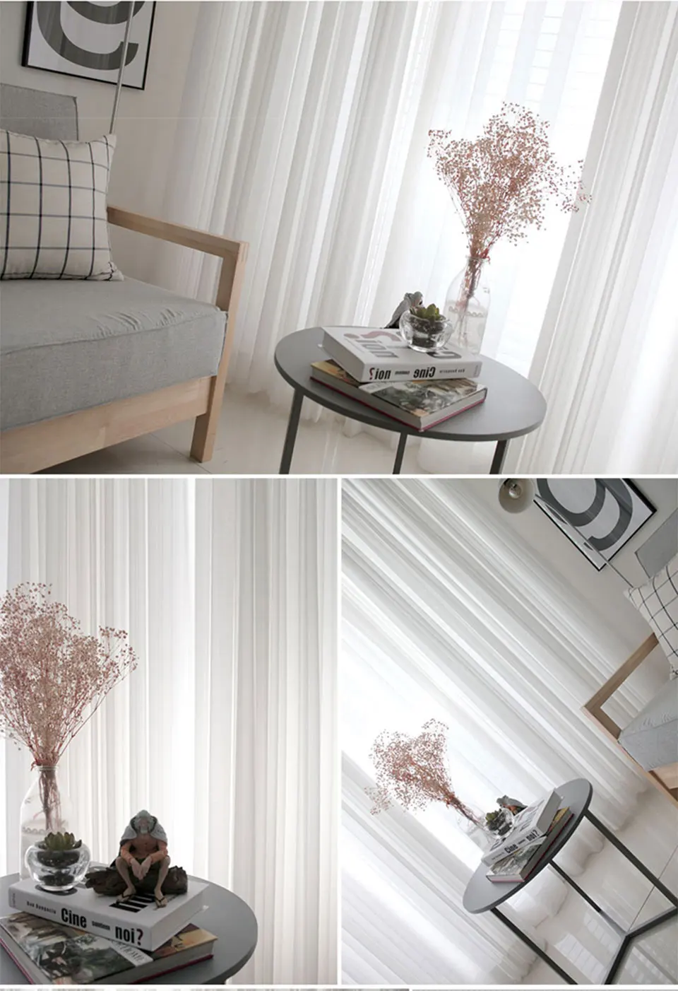 Modern Solid Tulle Window Curtains for Living Room Bedroom Curtain For Chiffon Sheer Voile Curtains for Window Screening Drapes