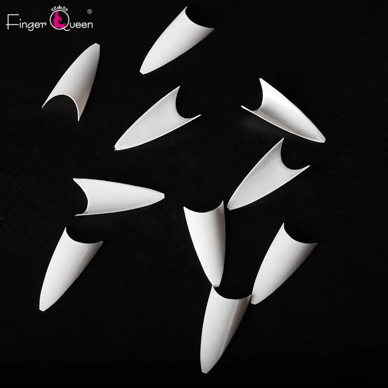 

Fingerqueen Small sharp type Transparent White Nail Tips press on nails ABS material High tenacity 110pcs false nails Stickers