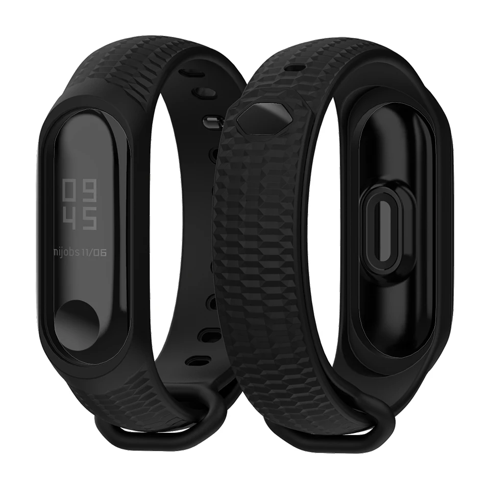 Силиконовый ремешок для Xiaomi Mi Band 3 4 аксессуары умных часов спортивный браслет Miband