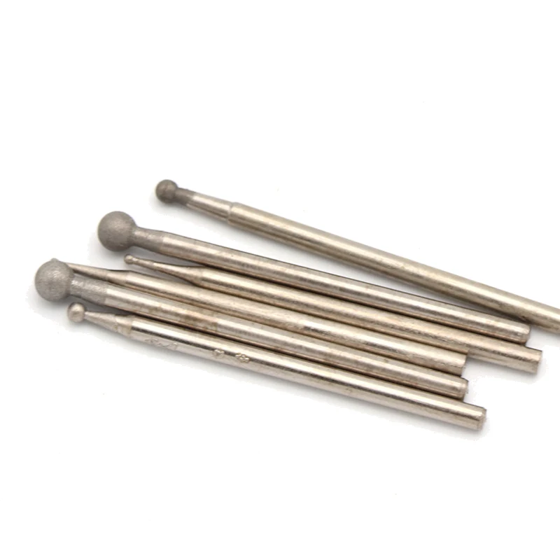 5pcs 2.35mm Shank Round Diamond Spherical Polishing Grinding Head Mounted Points Drill Bit for Jade Dremel Rotary Tools F Needle 5pcs 2.35mm Shank Round Diamond Spherical Polishing Grinding Head Mounted Points Drill Bit for Jade Dremel Rotary Tools F Needle