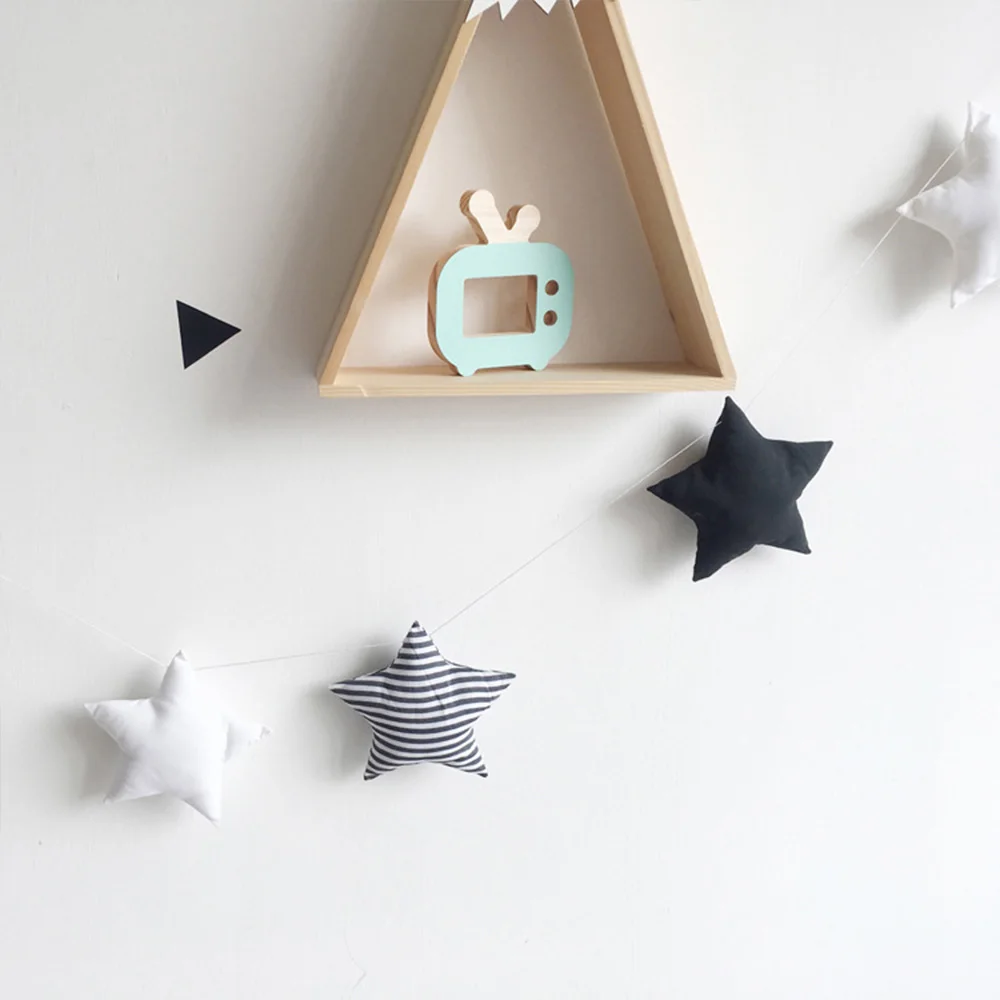 Декор для детской комнаты полосатый детский бампер со звездами мягкий хлопковый Подвесной Настенный тент украшение для кровати бампер Ins стиль новорожденный детский бампер для кровати - Цвет: Stripe-1