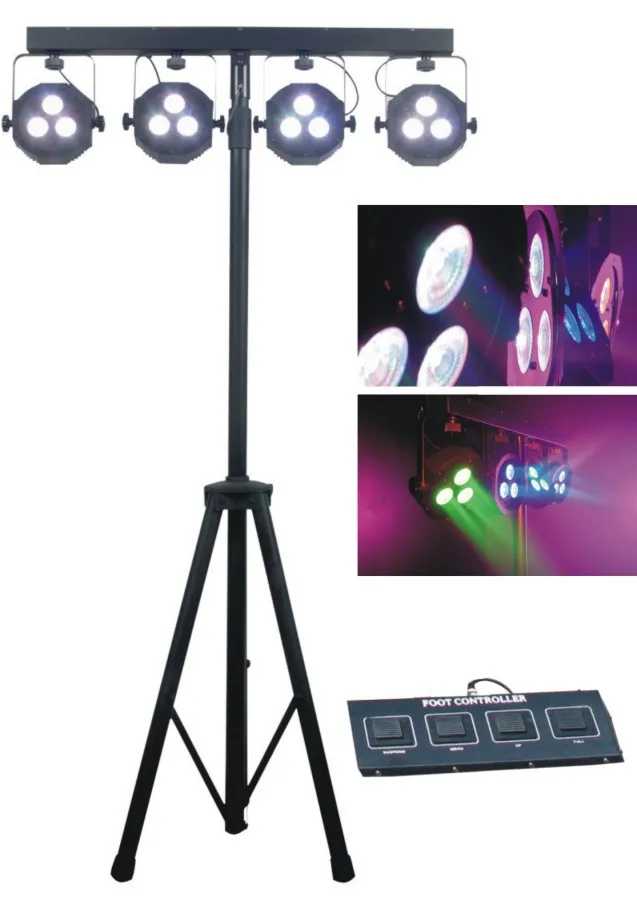 Discount Led Stage Light 4pcs 3x15W 5in1 RGBWA Professional Flat Par Kit DJ Laser Projector Iluminacion Signal Disco Lighting