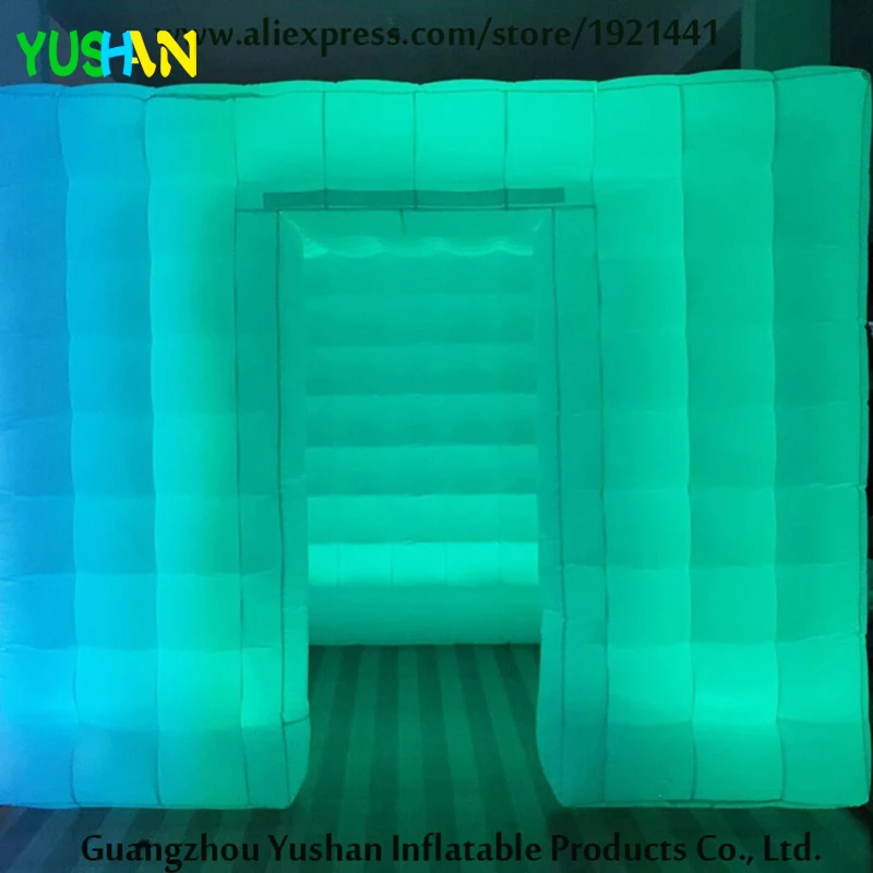 

Bright large inflatable photo booth tent with LED strip full booth and Air fan Inflatable Cabin Enclosure For Party Weddings
