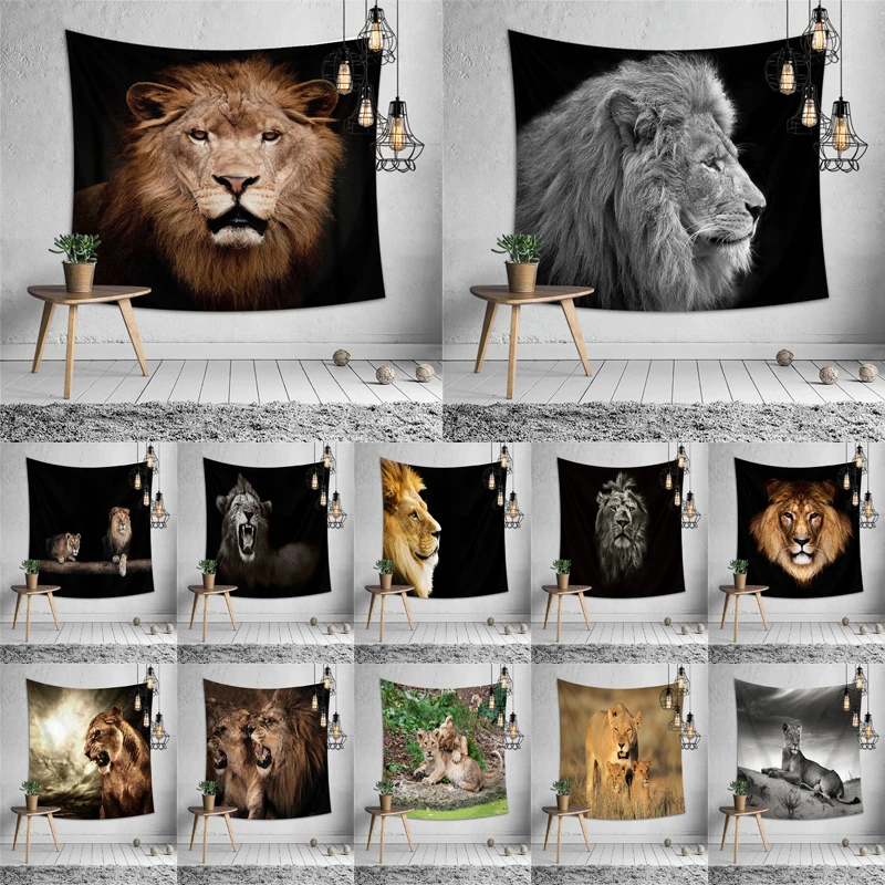 

Lion Printing Tapestry Indian Tapestry Tablecloth Wall Hanging Tapestry on The Wall Home Decorative Tapiz Pared Wall Hanging
