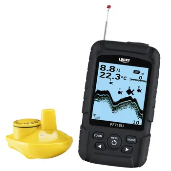 

LUCKY FF718Li-W Fish Finder Monitor Fish Detector 180m LCD LED Back Lighting Echo Sounder De Pesca Wireless Sonar Fishfinder