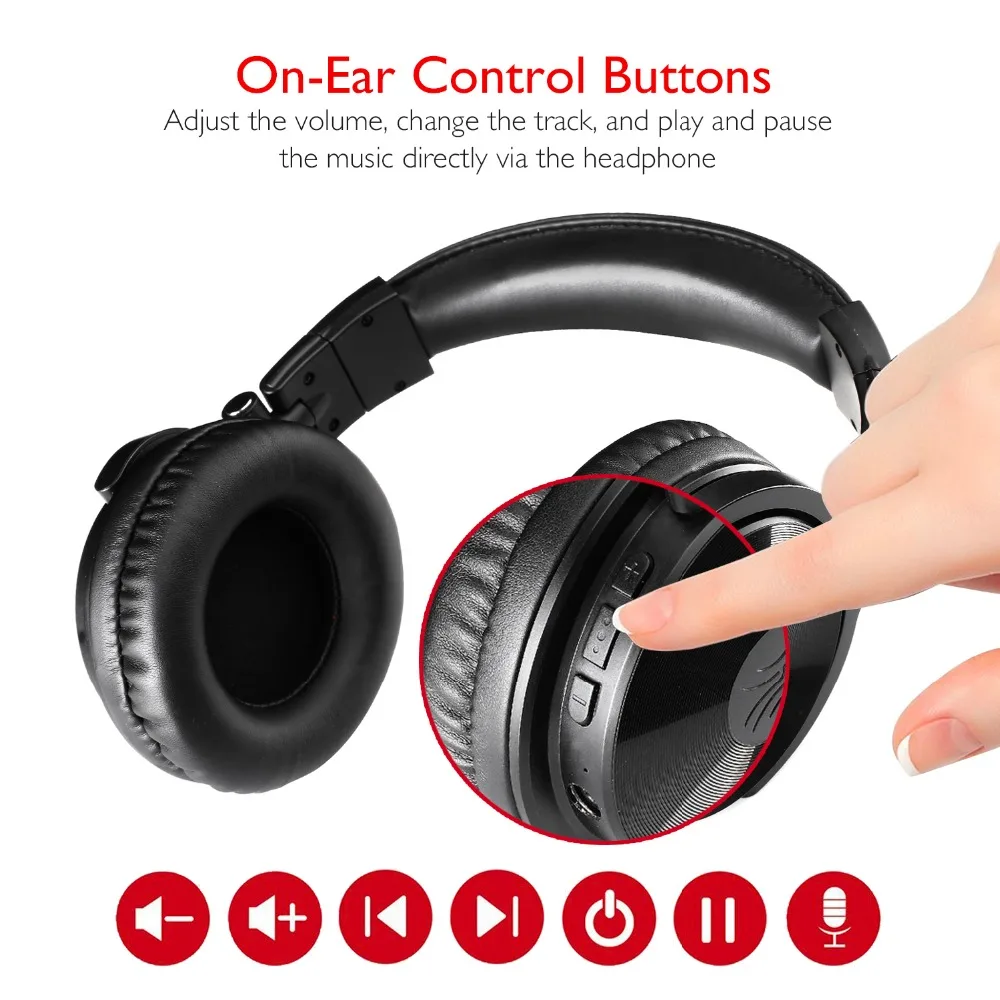 Preise Oneodio Wireless DJ Kopfhörer V5.0 Bluetooth Kopfhörer Wireless On Ohr Stereo Wireless + Wired Headset Für Handys PC Neue