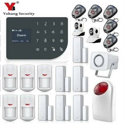 

YoBang Security WIFI GSM Home Security Alarm Security Alarm System Wireless Alarm App Control SMS Alarm Panel Video IP Camera.