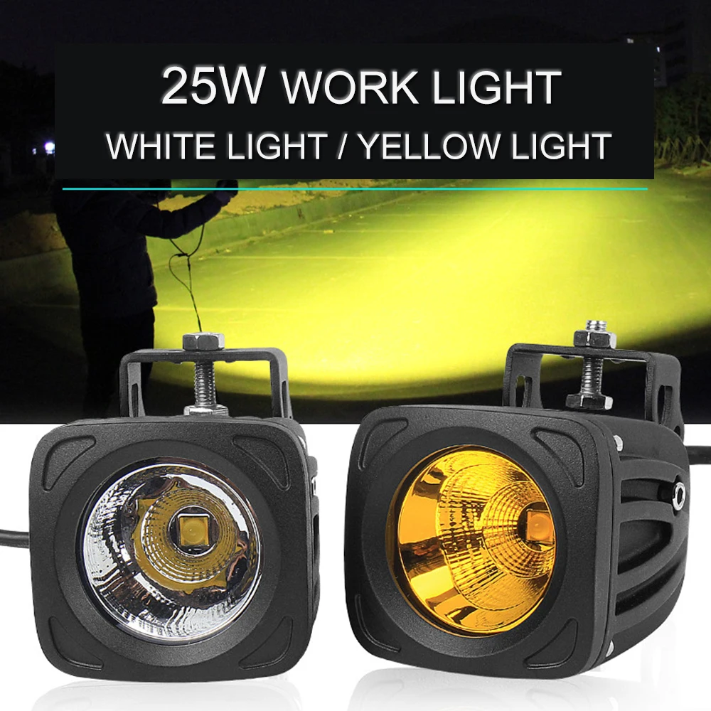 25W Led Verlichting Bar Vierkante Verlichting Auto Motorfiets Led