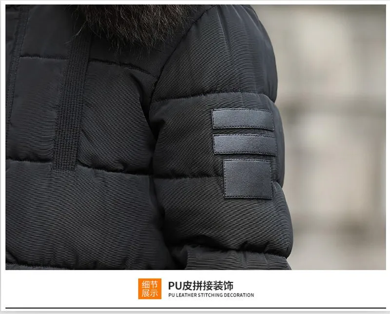 Для мужчин мужские парки Пальто 2019 Зима утолщаются теплый Твердые лоскутное Smart повседневное стеганая куртка мужской большой карман с hooded ш