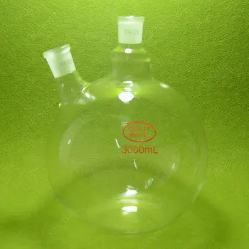

Plat Bottom Flask,3000ML(3L),24/29 Ground Joint,2-Neck,Lab Glassware,Lab Flask