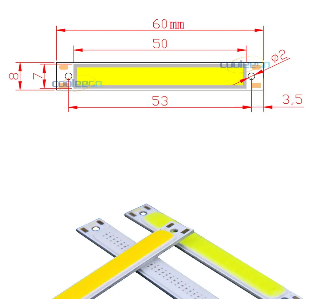 cob led strip light lamp bulb car lighting 3.7V 3w (1)