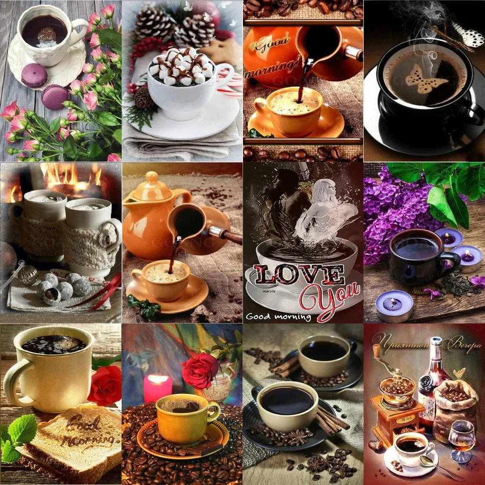 

New fashion 5d diy diamond painting coffee full square/round Diamond embroidery Mosaic Kid room decoration SH