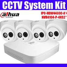 Dahua ip камера ipc-hdw4433c-a nvr4104-p-4ks2 4mp h.265 сетевая камера ночного видения 4ch poe nvr cctv камера система безопасности комплект