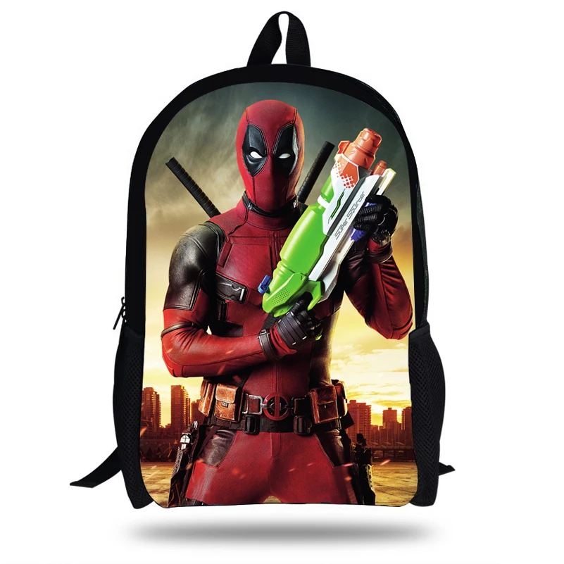 

16inch Girls Book Bag Cool The Avengers Backpack Children Deadpool Bag School For Boys Gift Teenagers Mochila Kids student