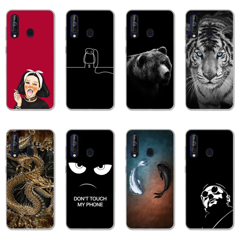 For Samsung Galaxy A60 Case,Silicon Black bats cartoon Soft TPU Back Cover for Galaxy A60 SM-A606F A606F/DS Phone cases shell
