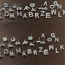 Canner Письмо Серебро 925 серьги гвоздики для женщин Буквы Алфавита Серьги Кристалл Ювелирные изделия маленькие серьги-гвоздики буквы Brinco A4