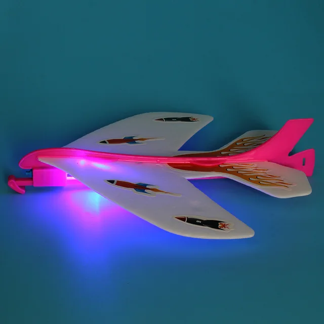 Catapult Plane Hand Launch Throwing Airplane Inertial Foam Glider Aircraft Toy Plane Model Outdoor Toys With light 3