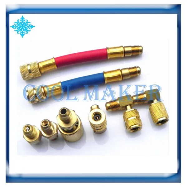 Auto Air Conditioner Refrigerant Fittings Connector Adapter Manifold