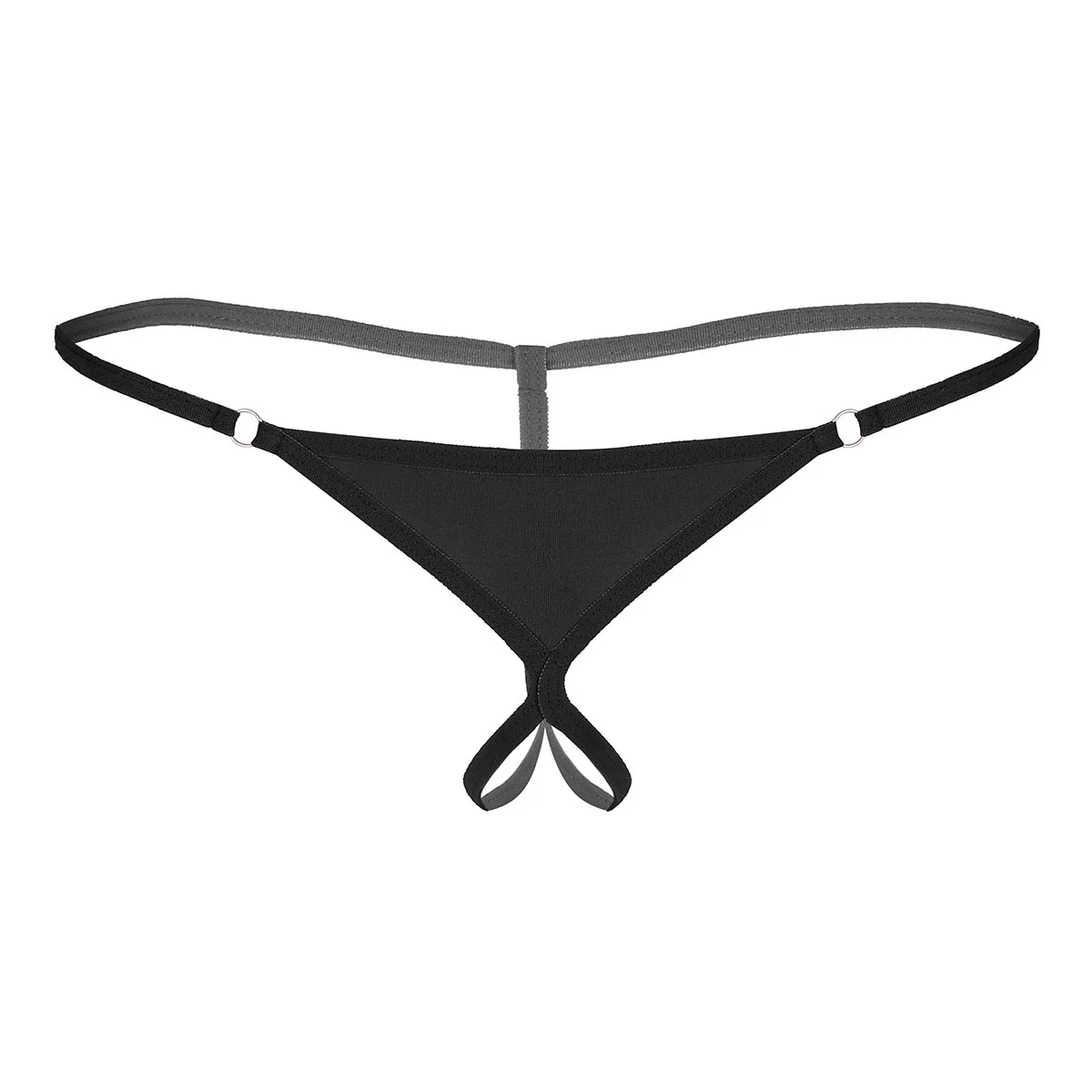 Gay мужские трусы jockstrap T-Back сексуальное нижнее белье Низкая посадка открытая попа Crotchless Эротические стринги трусы jockstrap стринги - Цвет: Black