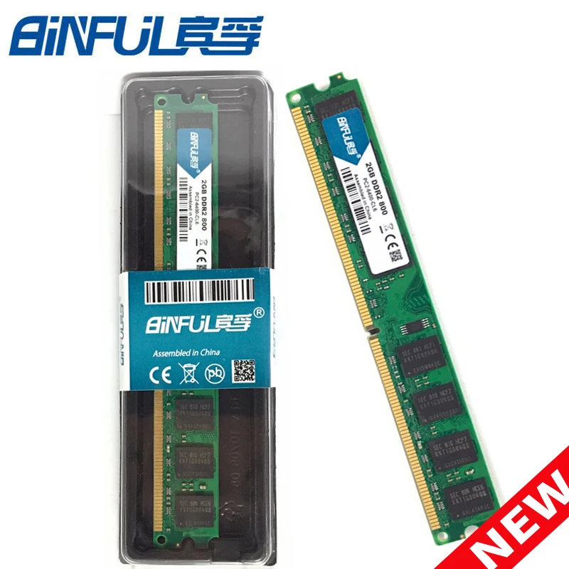 

BiNFUL PC Memory RAM Memoria Module Computer Desktop DDR2 2GB 2G PC2 5300 6400 667 800MHz RAMCompatible with AMD Intel Platform